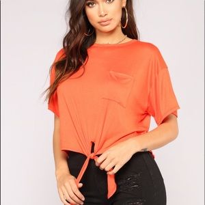 “Favorite tie front top”